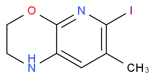 6-Iodo-7-methyl-2,3-dihydro-1H-pyrido[2,3-b][1,4]oxazine_分子结构_CAS_1261365-45-0)