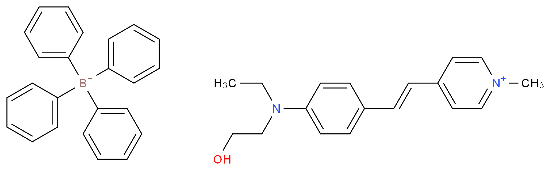 trans-4-[4-(N-Ethyl-2-hydroxyethylamino)styryl]-1-methylpyridinium tetraphenylborate_分子结构_CAS_159721-38-7)