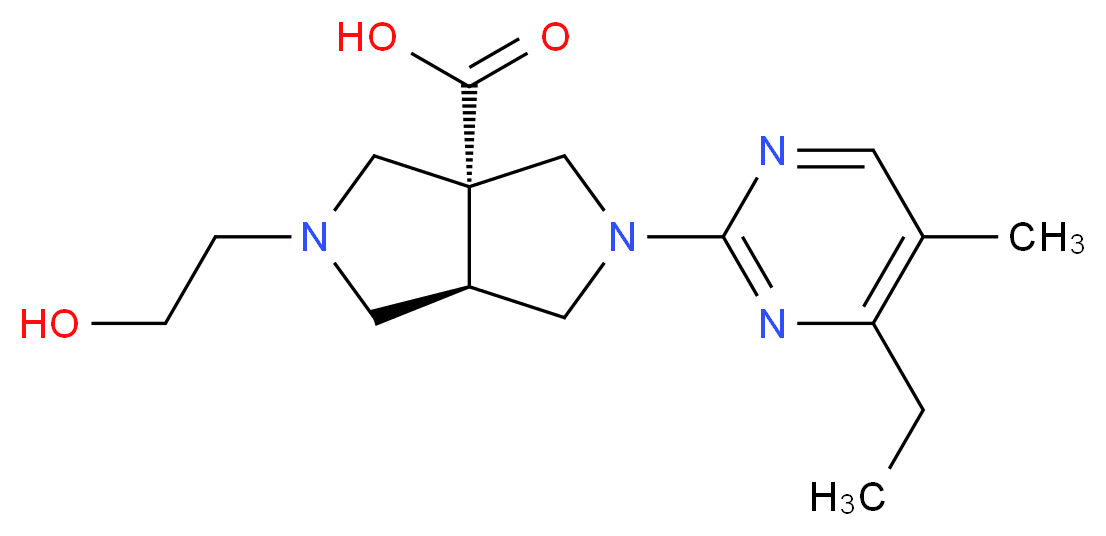 (3aR*,6aR*)-2-(4-ethyl-5-methylpyrimidin-2-yl)-5-(2-hydroxyethyl)hexahydropyrrolo[3,4-c]pyrrole-3a(1H)-carboxylic acid_分子结构_CAS_)