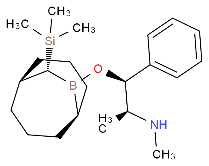 methyl[(1S,2S)-1-phenyl-1-{[(1S,5s,10R)-10-(trimethylsilyl)-9-borabicyclo[3.3.2]decan-9-yl]oxy}propan-2-yl]amine_分子结构_CAS_848618-13-3