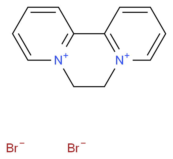 7λ<sup>5</sup>,10λ<sup>5</sup>-diazatricyclo[8.4.0.0<sup>2</sup>,<sup>7</sup>]tetradeca-1(10),2(7),3,5,11,13-hexaene-7,10-bis(ylium) dibromide_分子结构_CAS_85-00-7