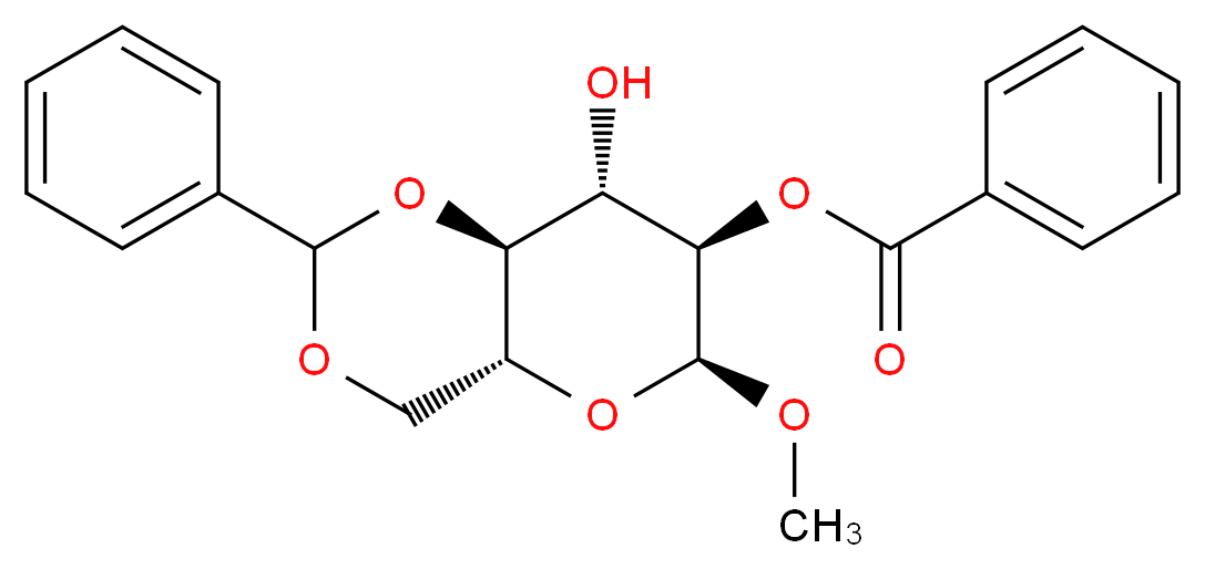 (4aR,6S,7R,8S,8aS)-8-hydroxy-6-methoxy-2-phenyl-hexahydro-2H-pyrano[3,2-d][1,3]dioxin-7-yl benzoate_分子结构_CAS_28642-64-0