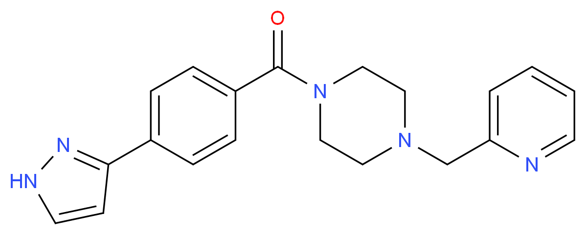 1-[4-(1H-pyrazol-3-yl)benzoyl]-4-(2-pyridinylmethyl)piperazine_分子结构_CAS_)