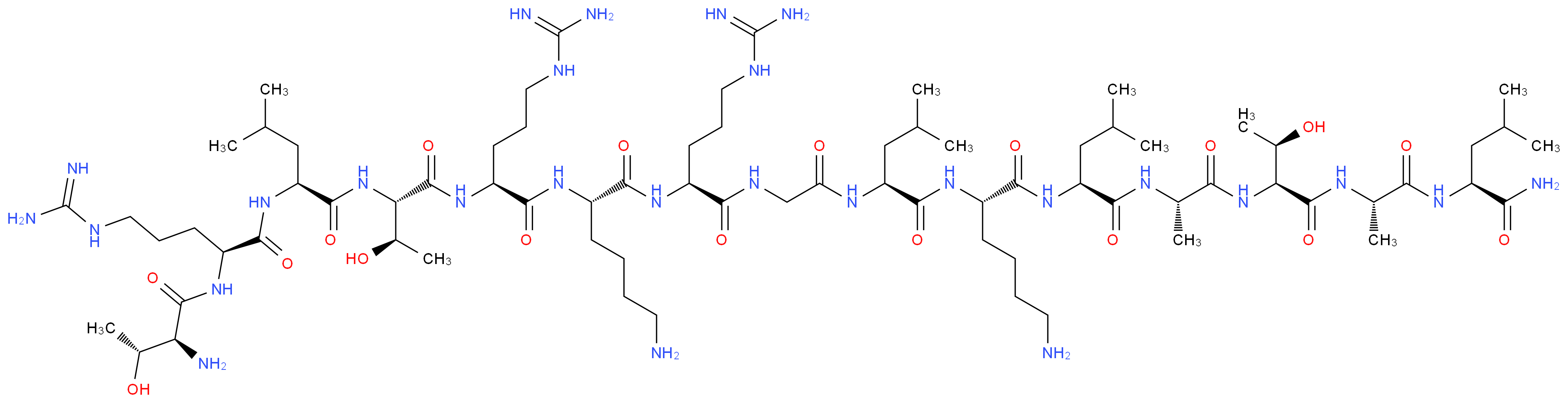 (2S)-6-amino-2-[(2S)-2-{2-[(2S)-2-[(2S)-6-amino-2-[(2S)-2-[(2S,3R)-2-[(2S)-2-[(2S)-2-[(2S,3R)-2-amino-3-hydroxybutanamido]-5-carbamimidamidopentanamido]-4-methylpentanamido]-3-hydroxybutanamido]-5-carbamimidamidopentanamido]hexanamido]-5-carbamimidamidopentanamido]acetamido}-4-methylpentanamido]-N-[(1S)-1-{[(1S)-1-{[(1S,2R)-1-{[(1S)-1-{[(1S)-1-carbamoyl-3-methylbutyl]carbamoyl}ethyl]carbamoyl}-2-hydroxypropyl]carbamoyl}ethyl]carbamoyl}-3-methylbutyl]hexanamide_分子结构_CAS_117047-99-1