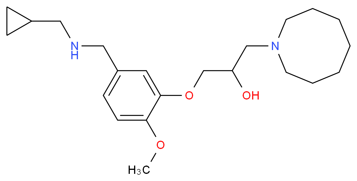 1-(1-azocanyl)-3-(5-{[(cyclopropylmethyl)amino]methyl}-2-methoxyphenoxy)-2-propanol_分子结构_CAS_)