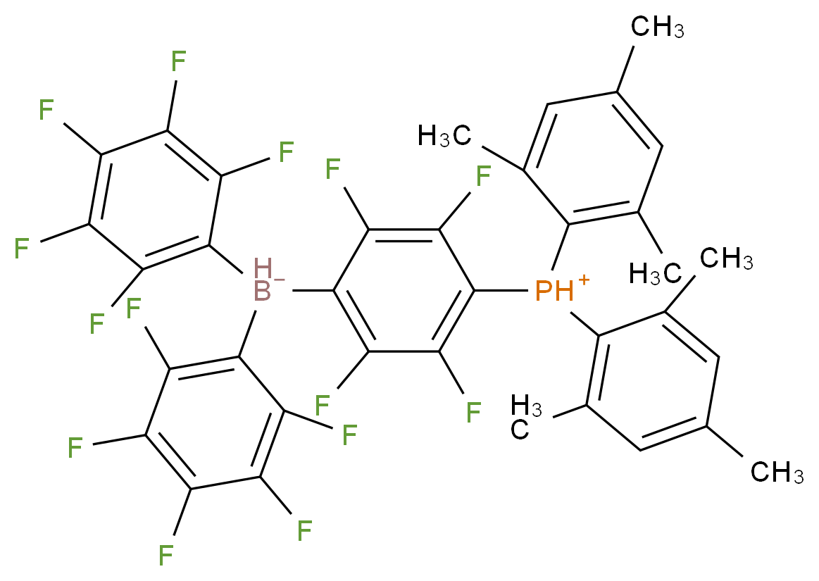 氢[4-[双(2,4,6-三甲苯)膦]-2,3,5,6-四氟苯]氢双(2,3,4,5,6-五氟苯)硼酸盐_分子结构_CAS_918824-12-1)