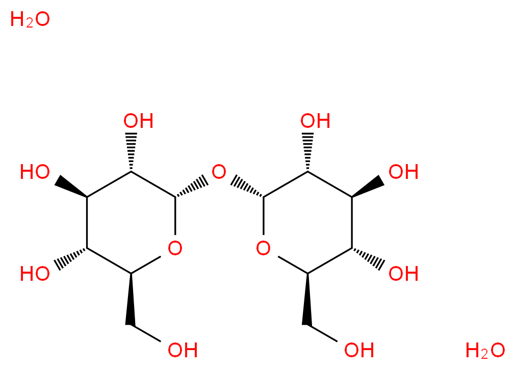 (2R,3S,4S,5R,6R)-2-(hydroxymethyl)-6-{[(2S,3S,4R,5R,6S)-3,4,5-trihydroxy-6-(hydroxymethyl)oxan-2-yl]oxy}oxane-3,4,5-triol dihydrate_分子结构_CAS_6138-23-4