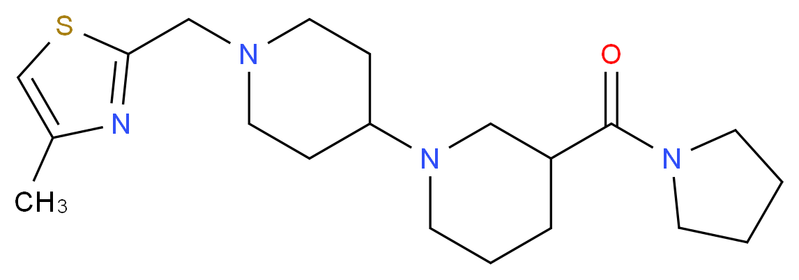 1'-[(4-methyl-1,3-thiazol-2-yl)methyl]-3-(pyrrolidin-1-ylcarbonyl)-1,4'-bipiperidine_分子结构_CAS_)