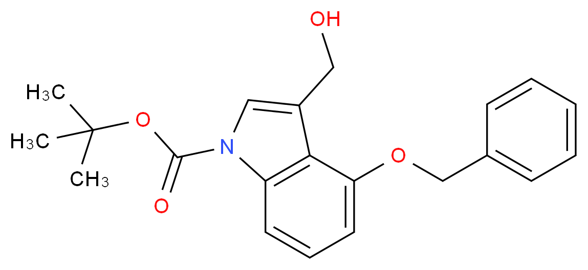 tert-butyl 4-(benzyloxy)-3-(hydroxymethyl)-1H-indole-1-carboxylate_分子结构_CAS_914349-09-0