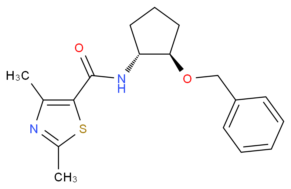 N-[(1R,2R)-2-(benzyloxy)cyclopentyl]-2,4-dimethyl-1,3-thiazole-5-carboxamide_分子结构_CAS_)