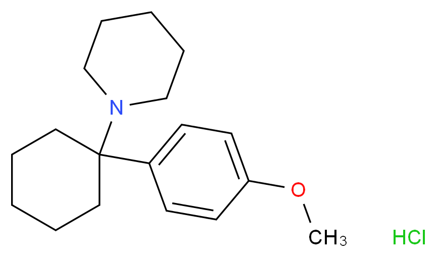 1-[1-(4-methoxyphenyl)cyclohexyl]piperidine hydrochloride_分子结构_CAS_2185-93-5