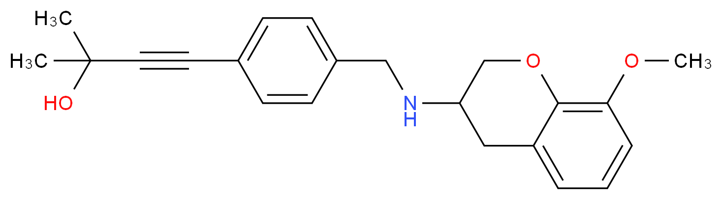 4-(4-{[(8-methoxy-3,4-dihydro-2H-chromen-3-yl)amino]methyl}phenyl)-2-methyl-3-butyn-2-ol_分子结构_CAS_)