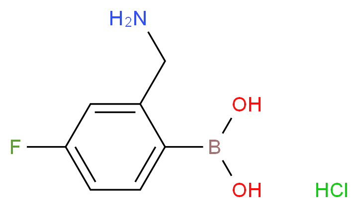 2-AMINOMETHYL-4-FLUOROPHENYLBORONIC ACID, HCL_分子结构_CAS_850568-02-4)