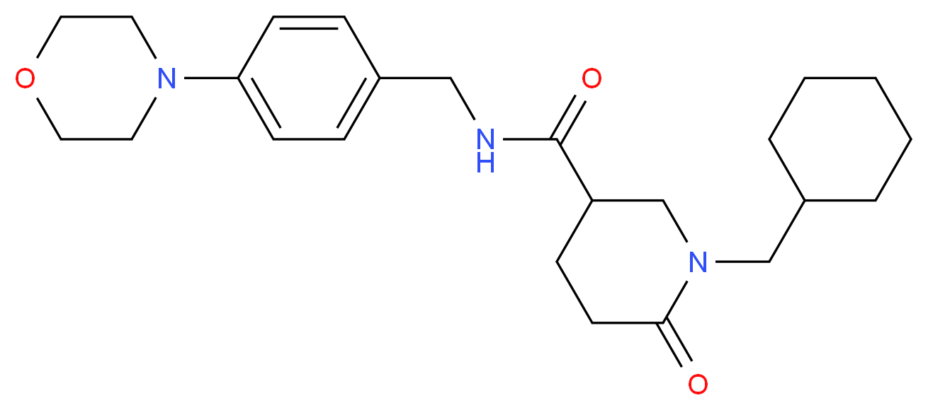 1-(cyclohexylmethyl)-N-[4-(4-morpholinyl)benzyl]-6-oxo-3-piperidinecarboxamide_分子结构_CAS_)