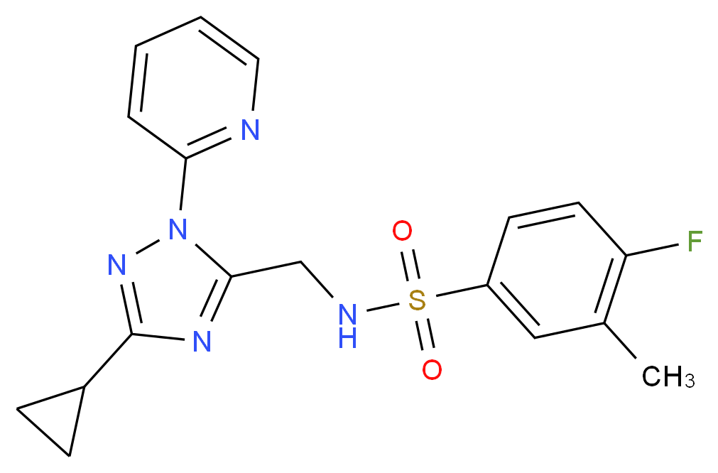 N-[(3-cyclopropyl-1-pyridin-2-yl-1H-1,2,4-triazol-5-yl)methyl]-4-fluoro-3-methylbenzenesulfonamide_分子结构_CAS_)