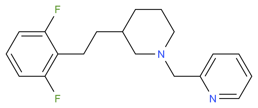 2-({3-[2-(2,6-difluorophenyl)ethyl]-1-piperidinyl}methyl)pyridine_分子结构_CAS_)