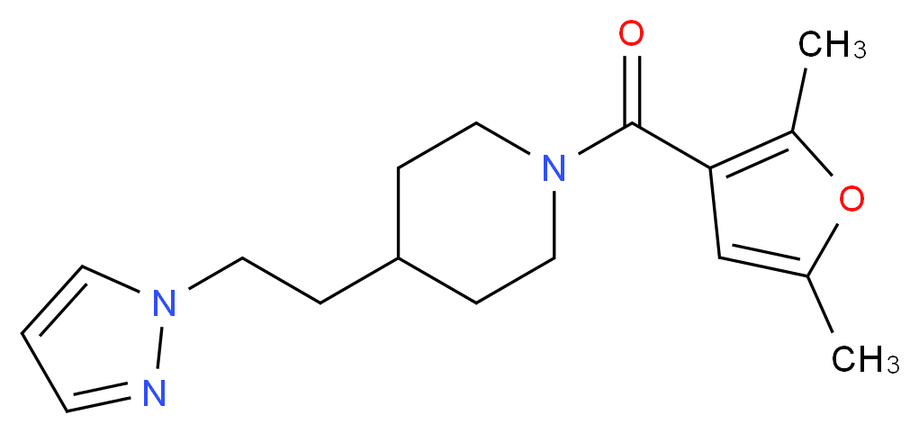 1-(2,5-dimethyl-3-furoyl)-4-[2-(1H-pyrazol-1-yl)ethyl]piperidine_分子结构_CAS_)