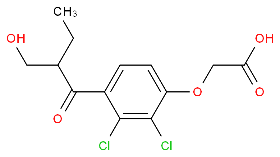 2-{2,3-dichloro-4-[2-(hydroxymethyl)butanoyl]phenoxy}acetic acid_分子结构_CAS_95772-54-6