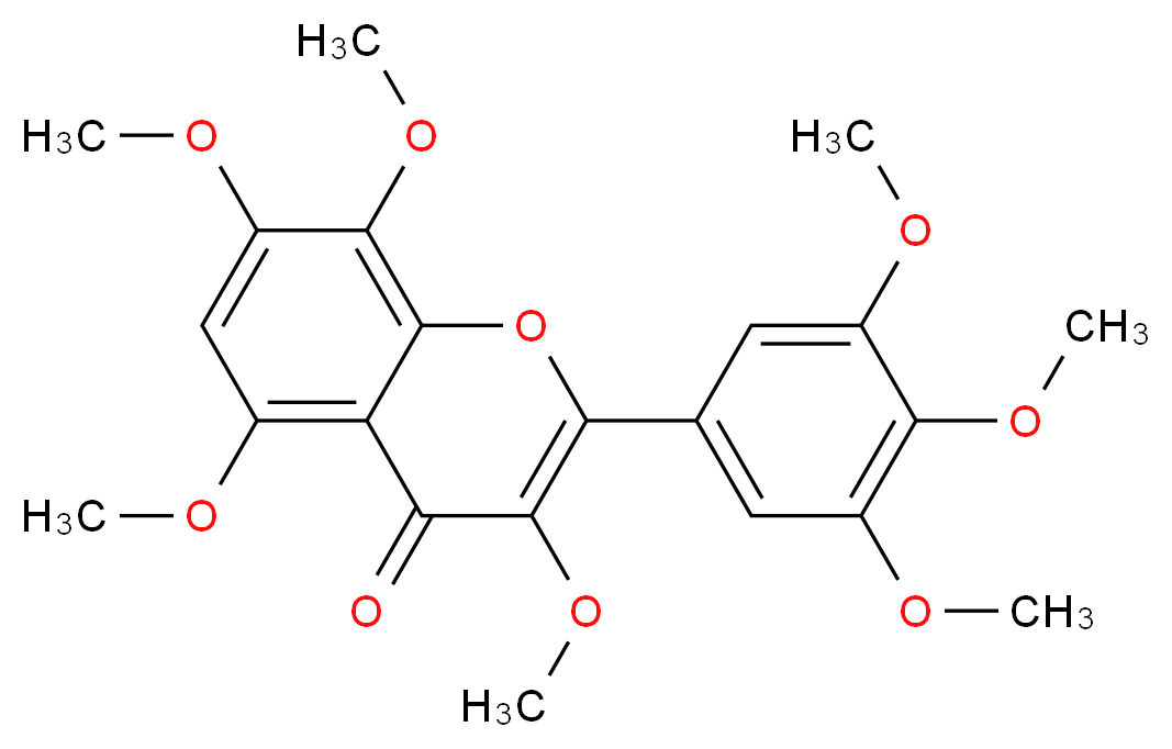 3,5,7,8-tetramethoxy-2-(3,4,5-trimethoxyphenyl)-4H-chromen-4-one_分子结构_CAS_21634-52-6