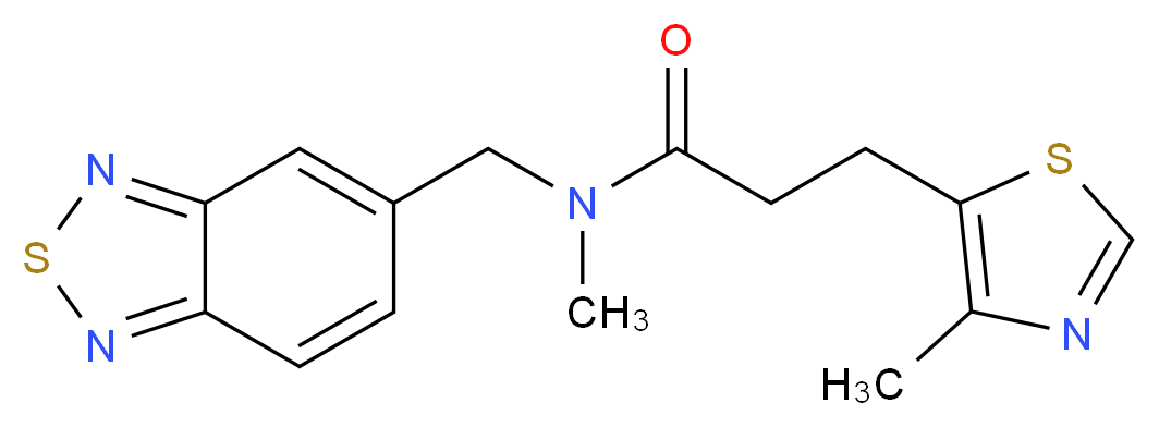 N-(2,1,3-benzothiadiazol-5-ylmethyl)-N-methyl-3-(4-methyl-1,3-thiazol-5-yl)propanamide_分子结构_CAS_)