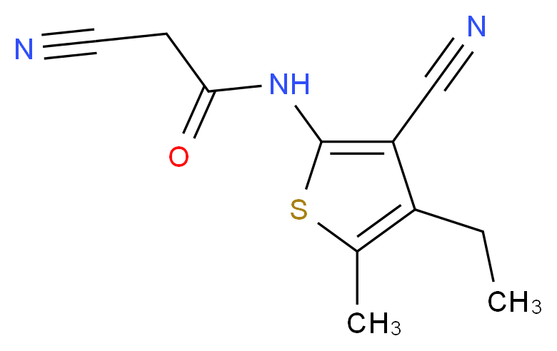 2-Cyano-N-(3-cyano-4-ethyl-5-methyl-2-thienyl)-acetamide_分子结构_CAS_)