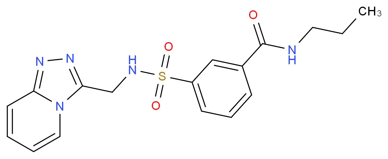 N-propyl-3-{[([1,2,4]triazolo[4,3-a]pyridin-3-ylmethyl)amino]sulfonyl}benzamide_分子结构_CAS_)