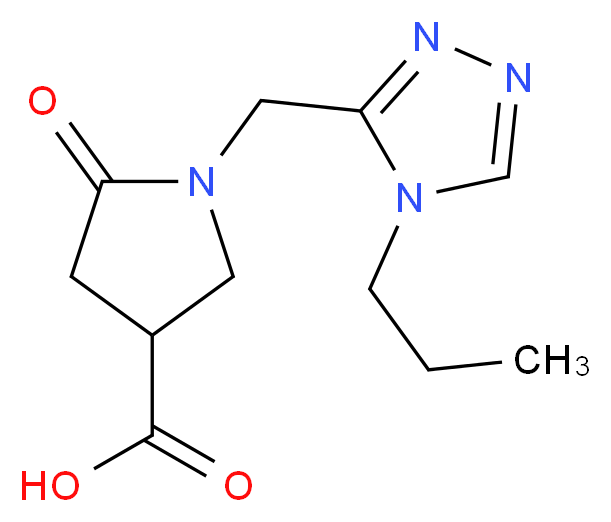 5-oxo-1-[(4-propyl-4H-1,2,4-triazol-3-yl)methyl]pyrrolidine-3-carboxylic acid_分子结构_CAS_)