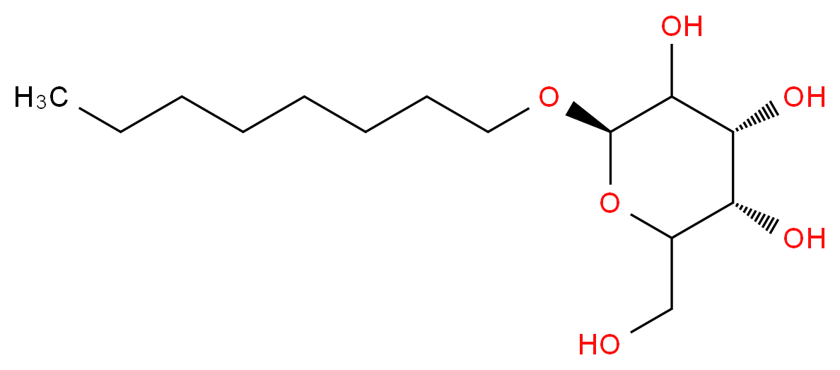 (3S,4R,6R)-2-(hydroxymethyl)-6-(octyloxy)oxane-3,4,5-triol_分子结构_CAS_29836-26-8