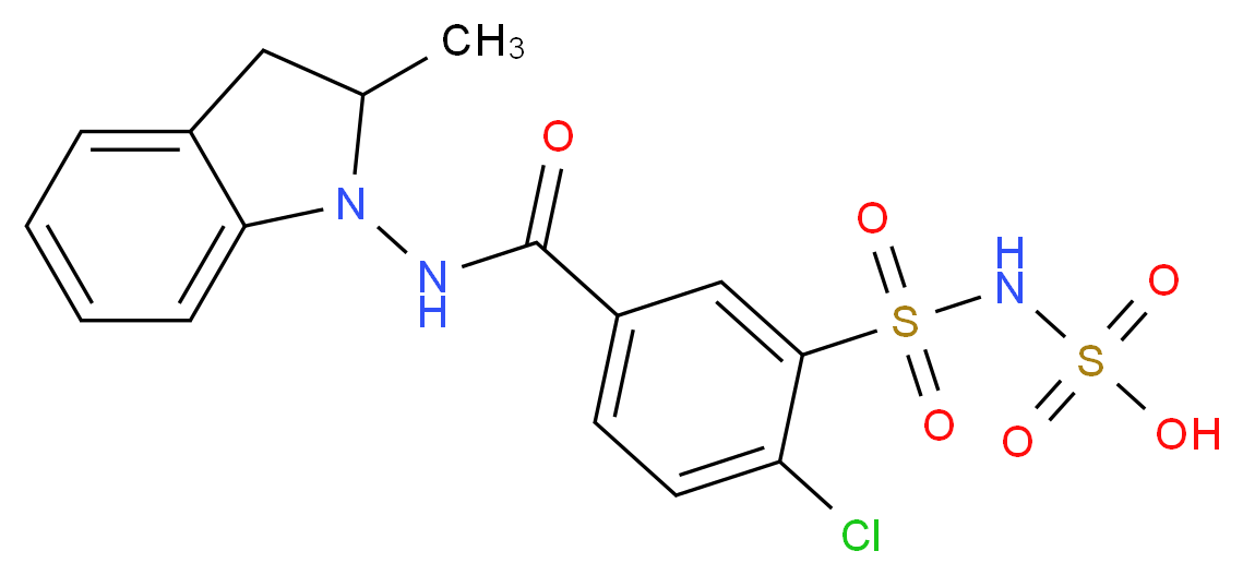 N-{2-chloro-5-[(2-methyl-2,3-dihydro-1H-indol-1-yl)carbamoyl]benzenesulfonyl}sulfamic acid_分子结构_CAS_1219174-77-2