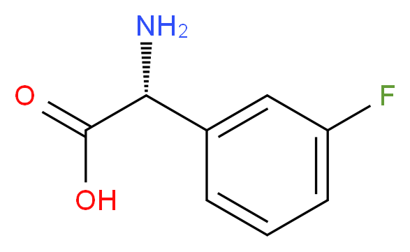 (2R)-2-amino-2-(3-fluorophenyl)acetic acid_分子结构_CAS_25698-44-6