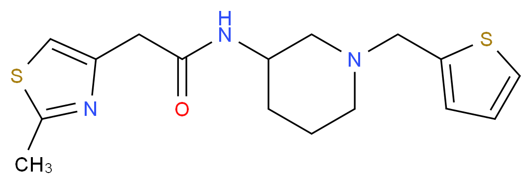 2-(2-methyl-1,3-thiazol-4-yl)-N-[1-(2-thienylmethyl)piperidin-3-yl]acetamide_分子结构_CAS_)