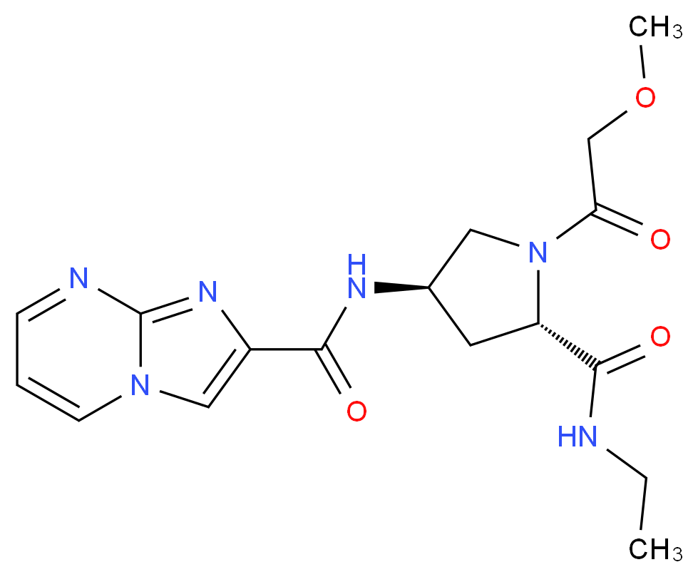N-[(3R,5S)-5-[(ethylamino)carbonyl]-1-(methoxyacetyl)pyrrolidin-3-yl]imidazo[1,2-a]pyrimidine-2-carboxamide (non-preferred name)_分子结构_CAS_)