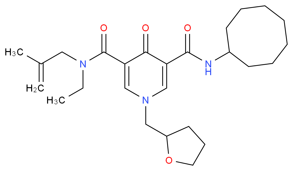 N'-cyclooctyl-N-ethyl-N-(2-methyl-2-propen-1-yl)-4-oxo-1-(tetrahydro-2-furanylmethyl)-1,4-dihydro-3,5-pyridinedicarboxamide_分子结构_CAS_)