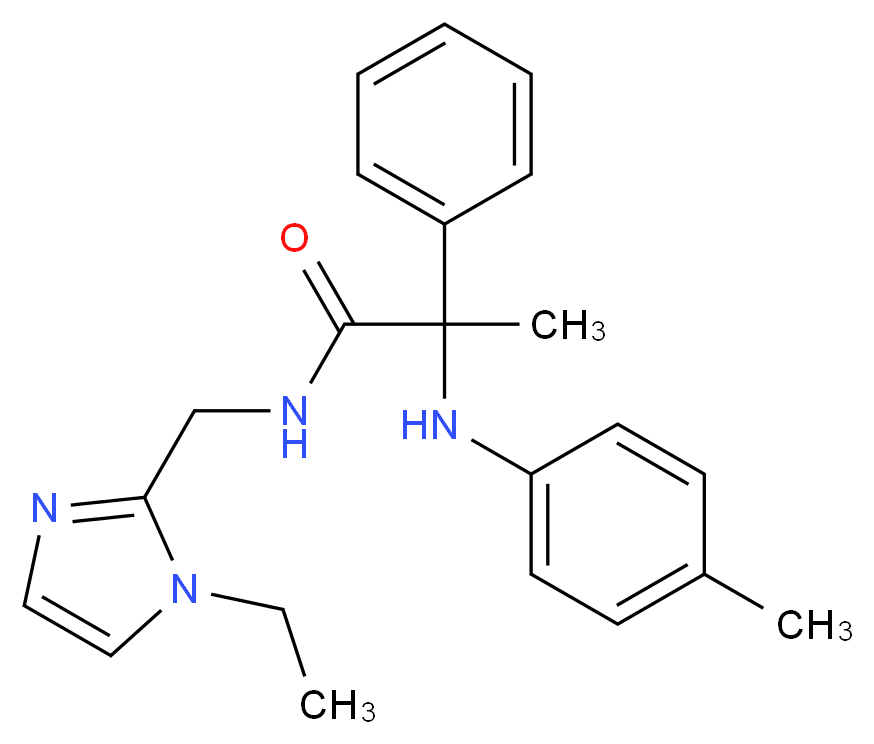 N-[(1-ethyl-1H-imidazol-2-yl)methyl]-2-[(4-methylphenyl)amino]-2-phenylpropanamide_分子结构_CAS_)