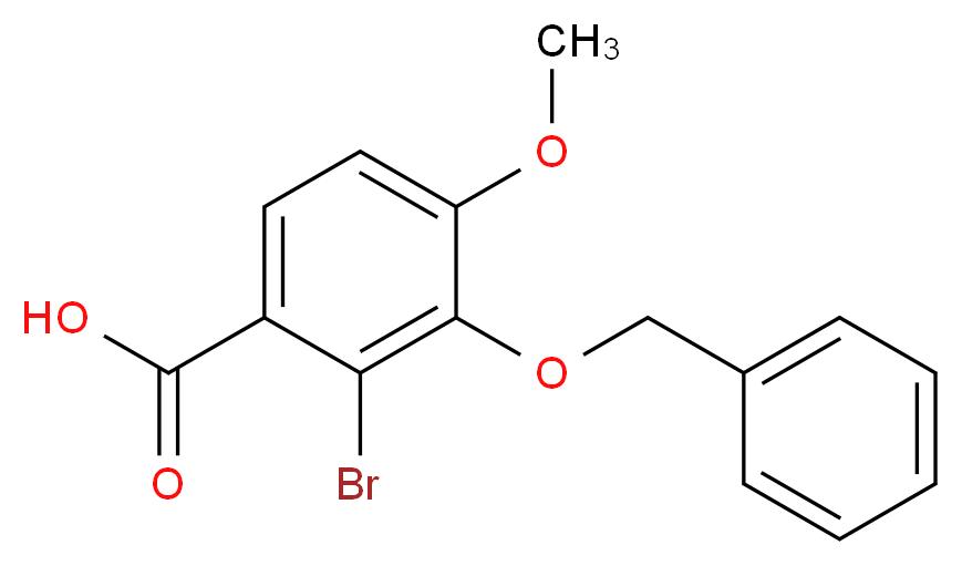 2-Bromo-3-benzyloxy-4-methoxybenzoic Acid_分子结构_CAS_135586-17-3)