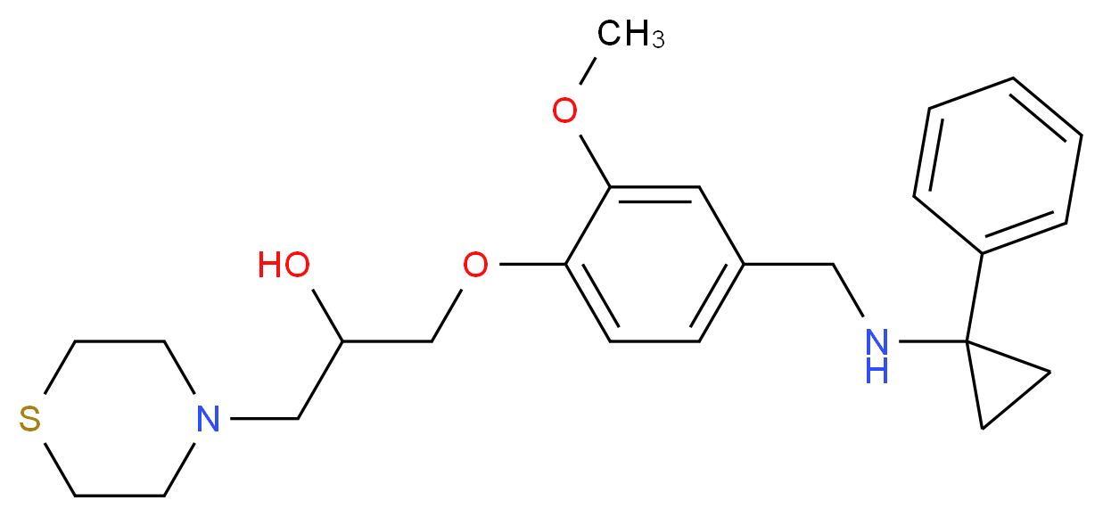 1-(2-methoxy-4-{[(1-phenylcyclopropyl)amino]methyl}phenoxy)-3-(4-thiomorpholinyl)-2-propanol_分子结构_CAS_)