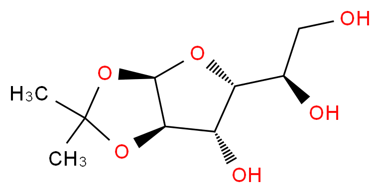 (1R)-1-[(3aR,5R,6S,6aR)-6-hydroxy-2,2-dimethyl-tetrahydro-2H-furo[2,3-d][1,3]dioxol-5-yl]ethane-1,2-diol_分子结构_CAS_18549-40-1