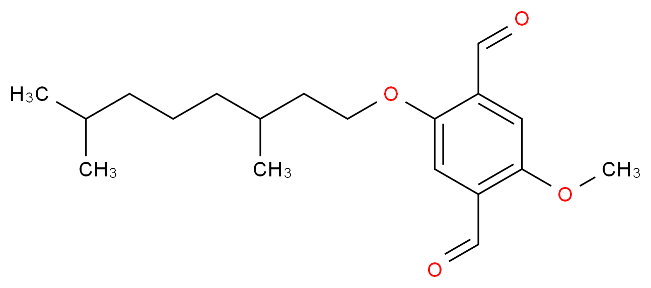 2-甲氧基-5-(3′,7′-二甲基辛氧基)对苯二甲醛_分子结构_CAS_207394-56-7)