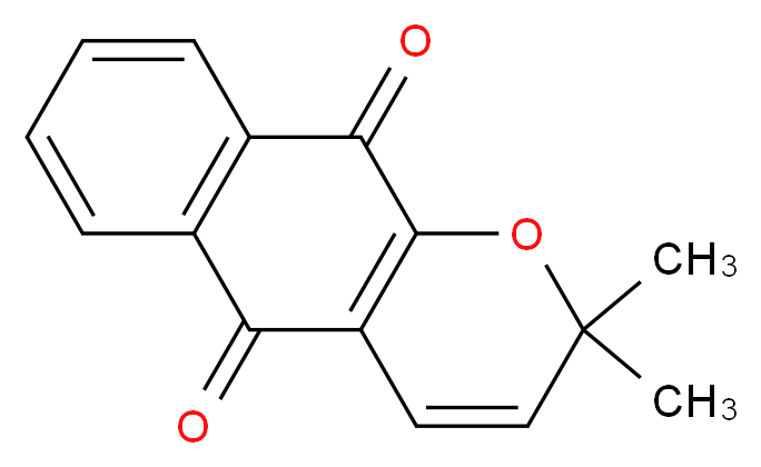 2,2-dimethyl-2H,5H,10H-benzo[g]chromene-5,10-dione_分子结构_CAS_15297-92-4