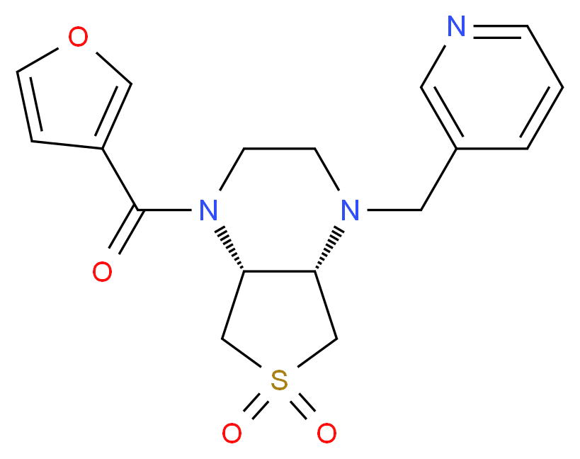 (4aS*,7aR*)-1-(3-furoyl)-4-(3-pyridinylmethyl)octahydrothieno[3,4-b]pyrazine 6,6-dioxide_分子结构_CAS_)