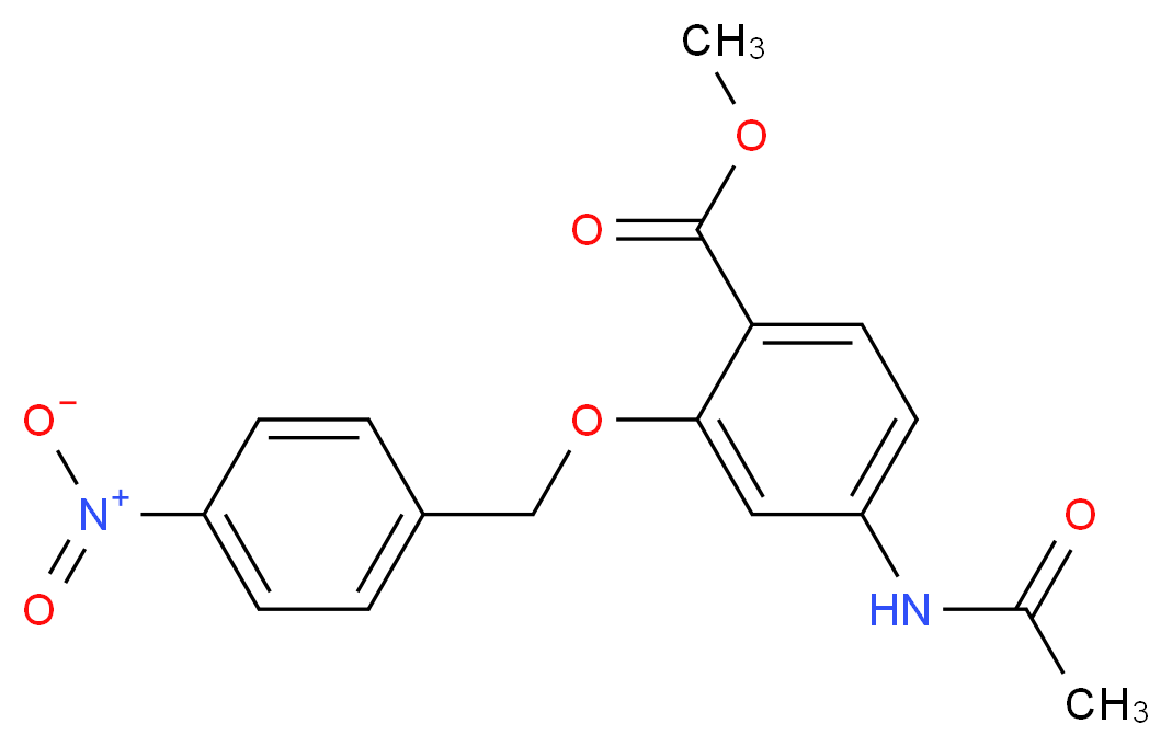 methyl 4-(acetylamino)-2-[(4-nitrobenzyl)oxy]benzenecarboxylate_分子结构_CAS_)