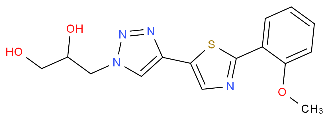 3-{4-[2-(2-methoxyphenyl)-1,3-thiazol-5-yl]-1H-1,2,3-triazol-1-yl}propane-1,2-diol_分子结构_CAS_)