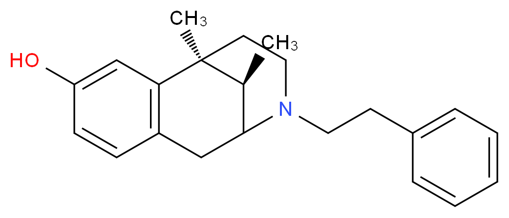 (1S,13R)-1,13-dimethyl-10-(2-phenylethyl)-10-azatricyclo[7.3.1.0<sup>2</sup>,<sup>7</sup>]trideca-2(7),3,5-trien-4-ol_分子结构_CAS_127-35-5