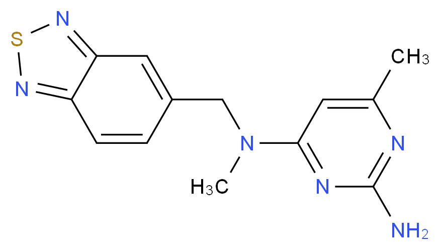 N~4~-(2,1,3-benzothiadiazol-5-ylmethyl)-N~4~,6-dimethylpyrimidine-2,4-diamine_分子结构_CAS_)