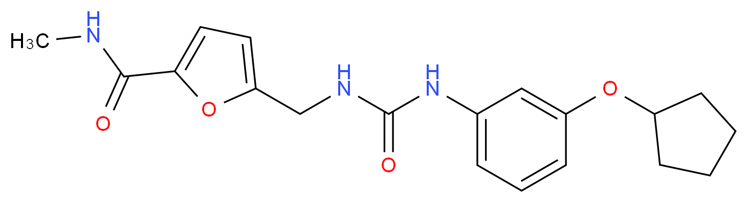 5-{[({[3-(cyclopentyloxy)phenyl]amino}carbonyl)amino]methyl}-N-methyl-2-furamide_分子结构_CAS_)