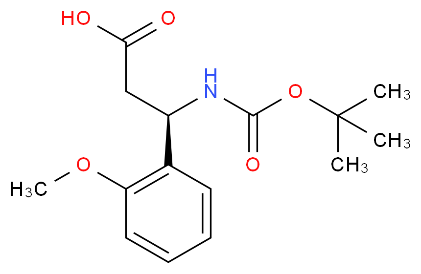 BOC-(R)-3-AMINO-3-(2-METHOXY-PHENYL)-PROPIONIC ACID_分子结构_CAS_500788-85-2)