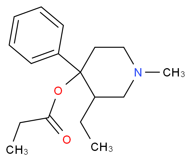 3-ethyl-1-methyl-4-phenylpiperidin-4-yl propanoate_分子结构_CAS_468-50-8