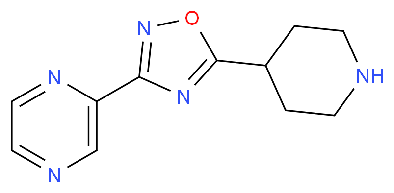 2-(5-Piperidin-4-yl-[1,2,4]-oxadiazol-3-yl)-pyrazine_分子结构_CAS_93072-94-7)