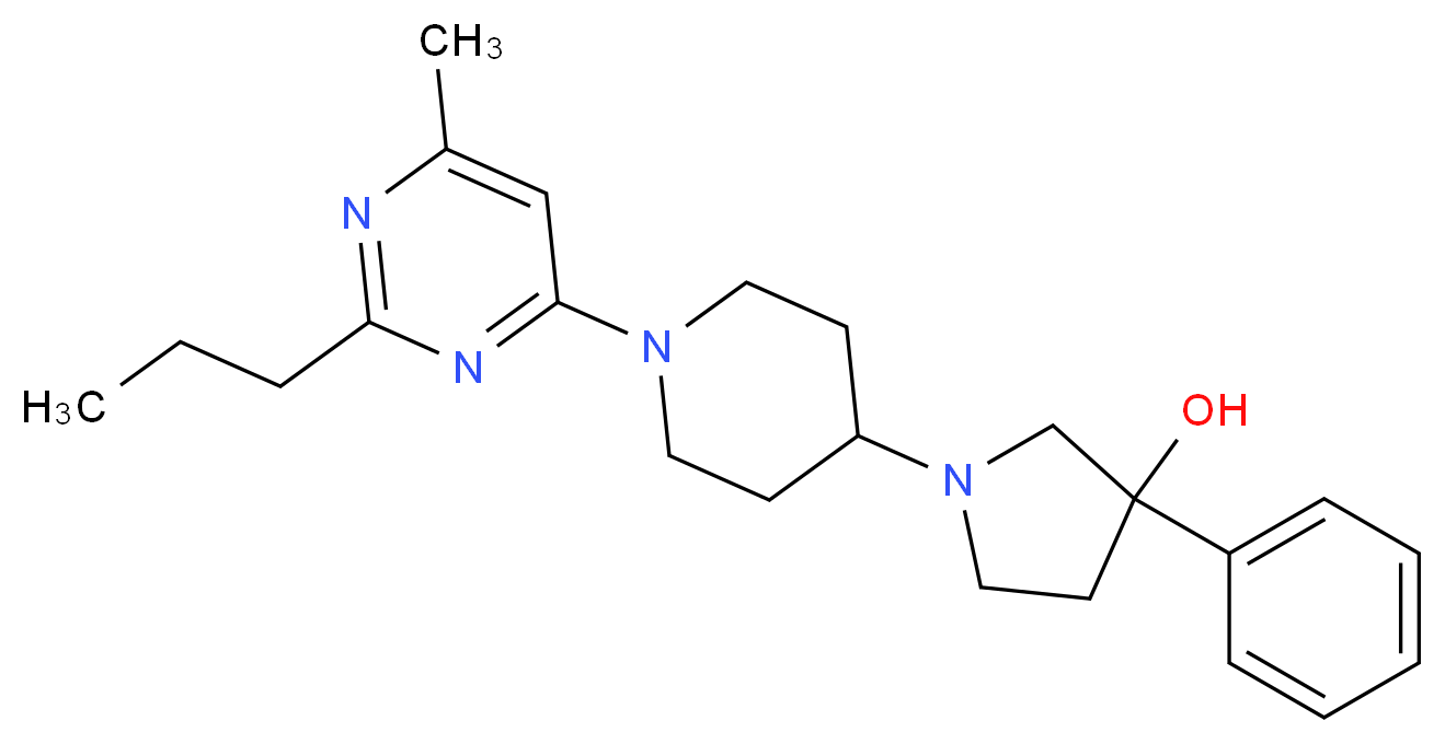 1-[1-(6-methyl-2-propylpyrimidin-4-yl)piperidin-4-yl]-3-phenylpyrrolidin-3-ol_分子结构_CAS_)