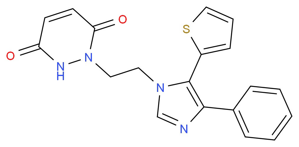 1-{2-[4-phenyl-5-(2-thienyl)-1H-imidazol-1-yl]ethyl}-1,2-dihydropyridazine-3,6-dione_分子结构_CAS_)